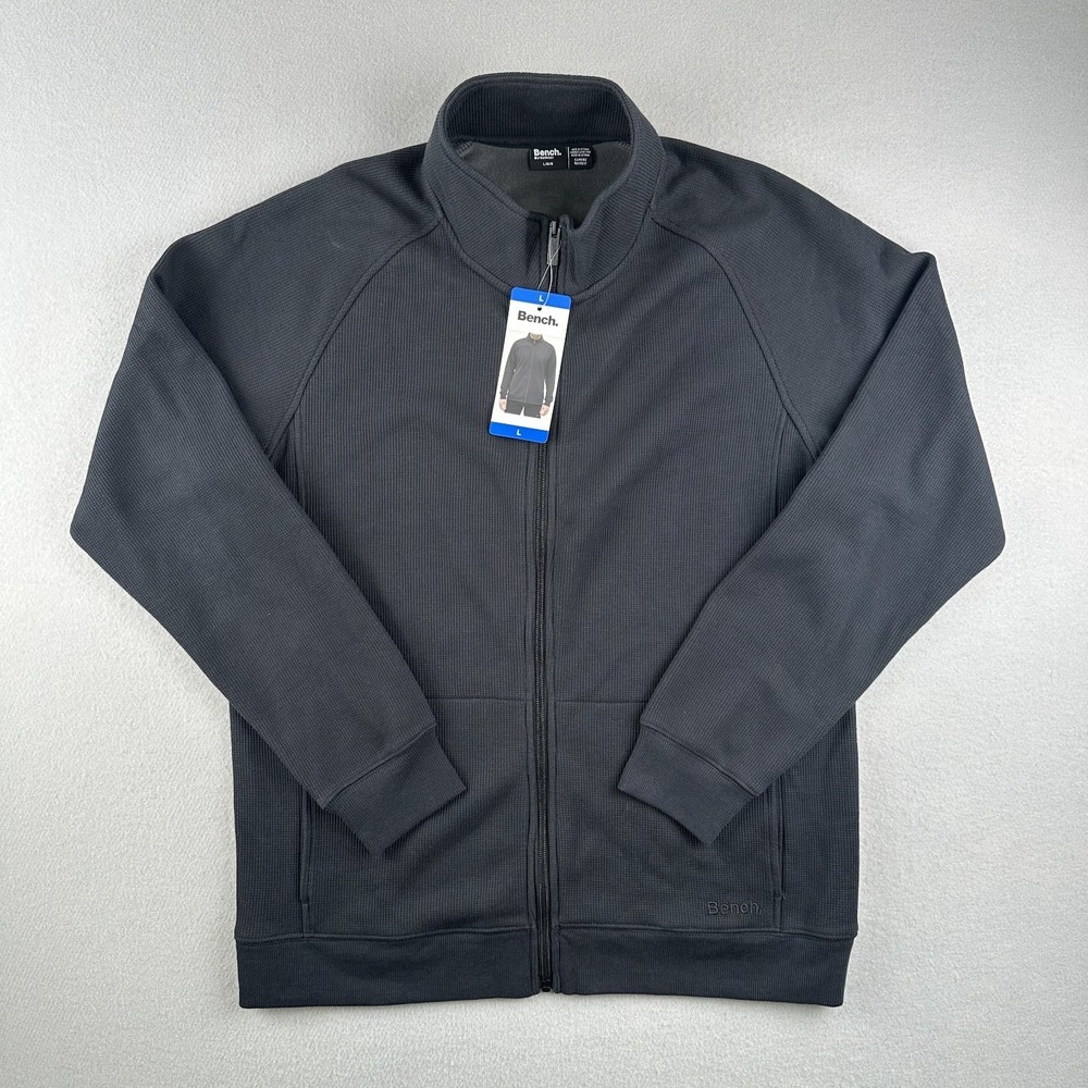 Bench Urbanwear Black Full Zip Up Lined Mens Size Large NWT
